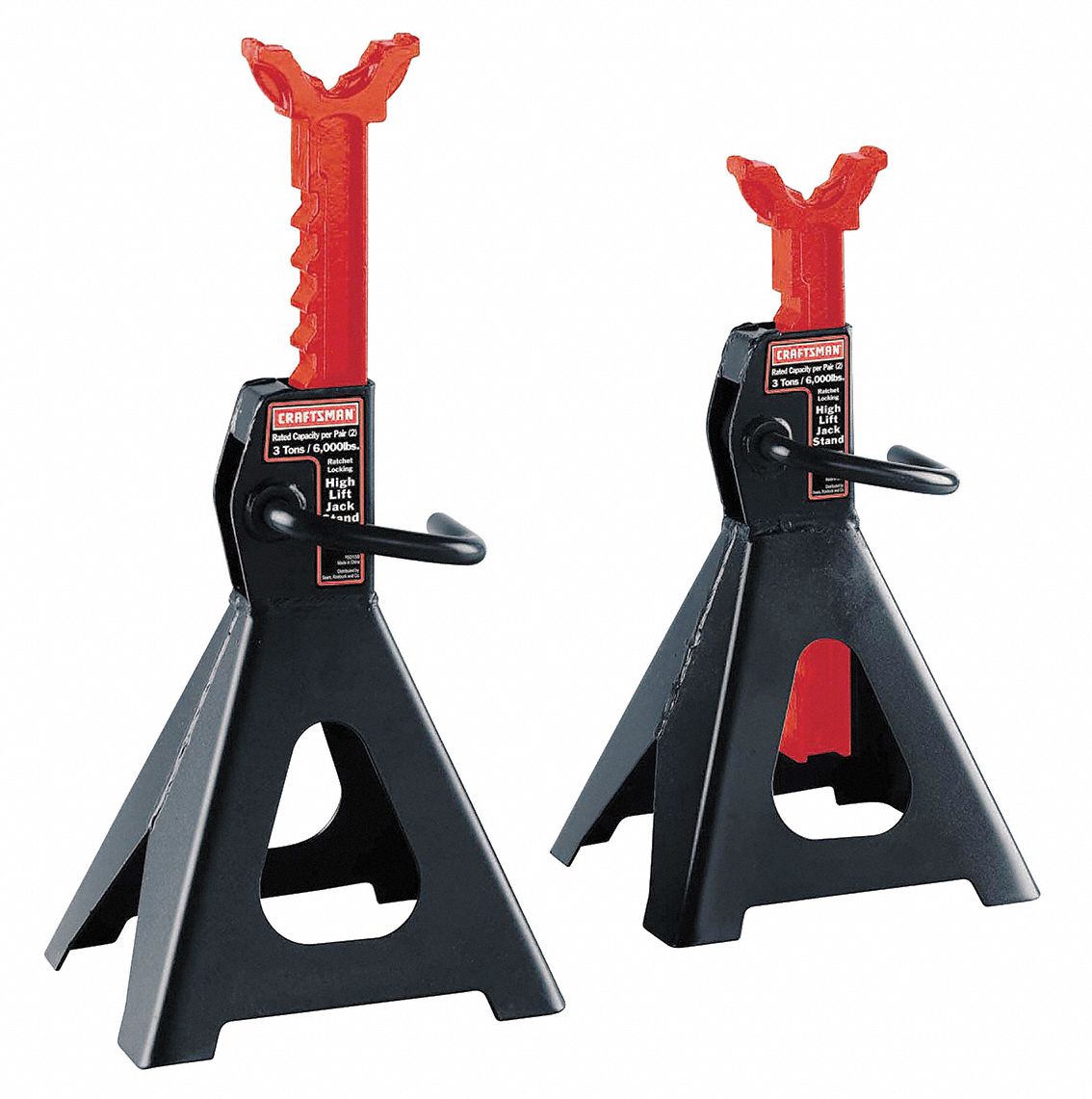 High Lift Jack Stands, 3 Tons, 1 Pr.