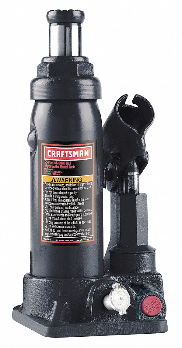 Bottle Jack, Hydraulic, 2 Tons