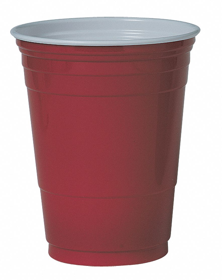 Cold Cup, 16 Oz, Plastic, Red, PK 1000