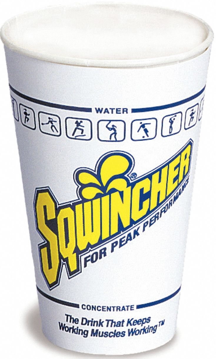 Flat Bottom Cup, Sqwincher, 12 oz, PK 100