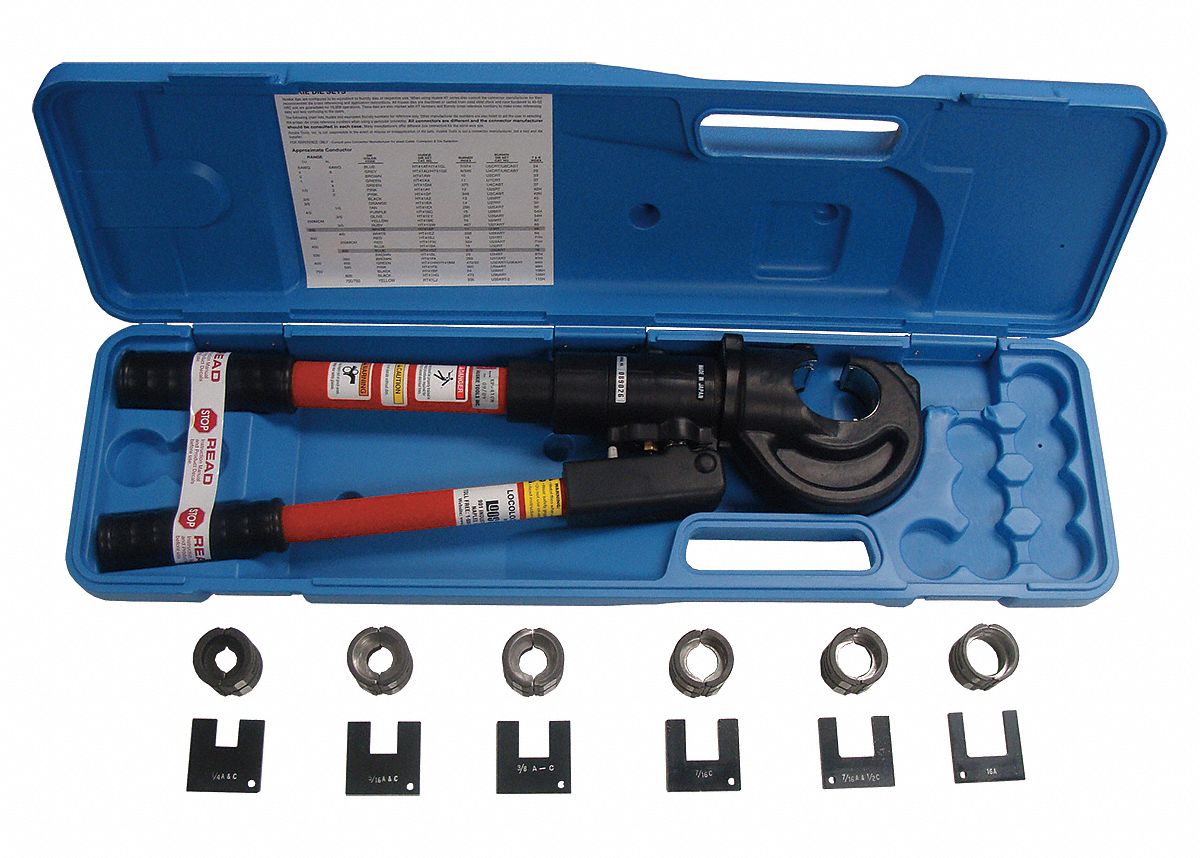 Hand Swaging Kit, 1/4-1/2, w/6 Die Sets