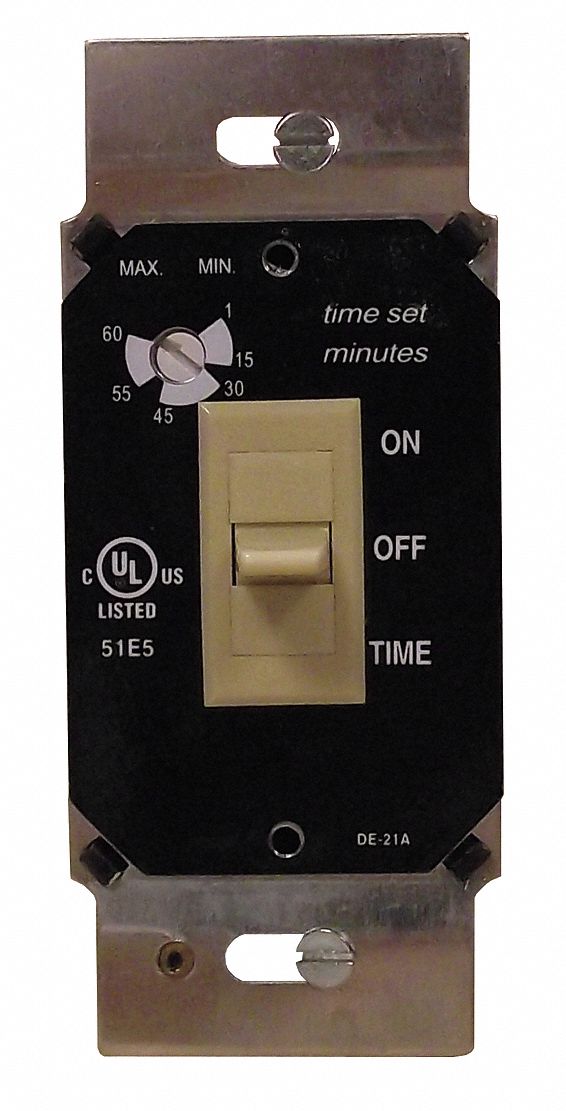 Fan Light Time Switch, 3 Pos, 500W, 120V, Iv