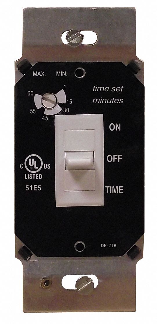 Fan Light Time Switch, 3 Pos, 500W, 120V, Wh