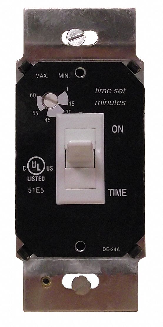 Fan Light Time Switch, 2 Pos, 500W, 120V, Wh