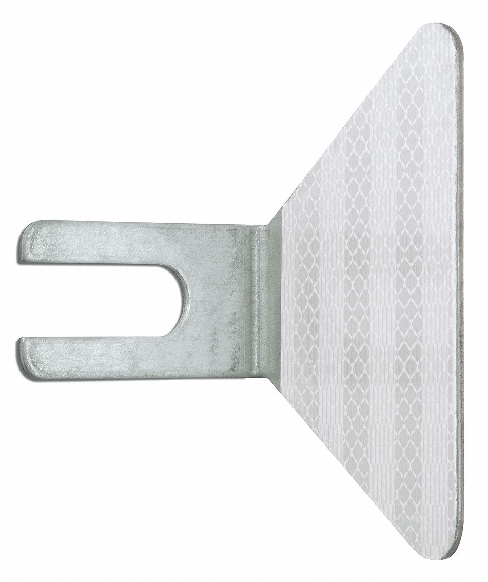 Gaurdrail Reflector, Two-Sided, White