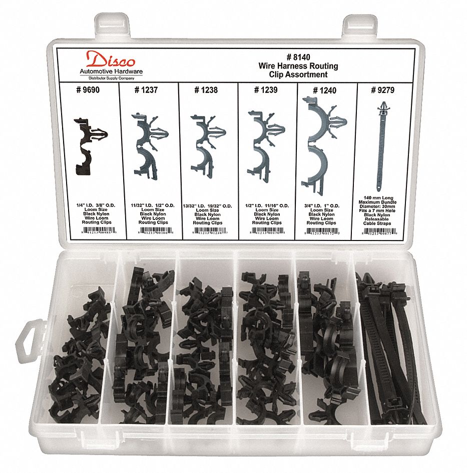 Wire Routing Clip Asst, 54 Pc