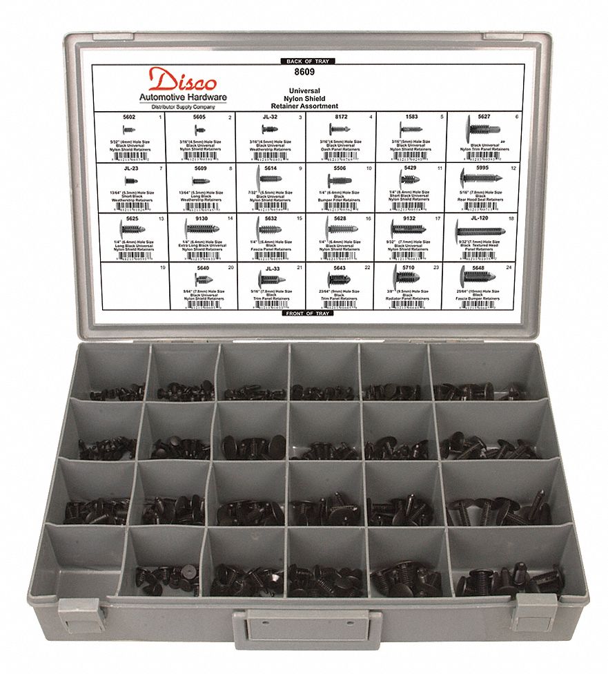 Universal Shield Retainer Asst, 311 Pc