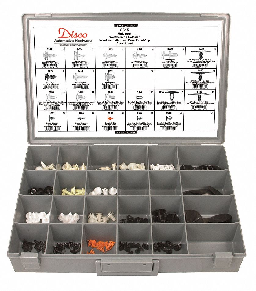 Universal Door Panel & Hood Clip Asst