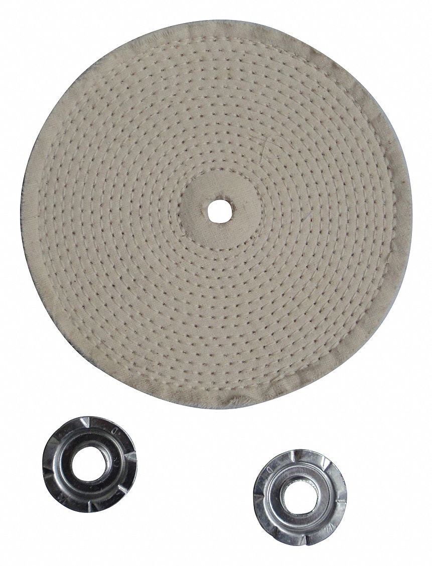 Buffing Wheel, Spiral Sewn, 6 In Dia.