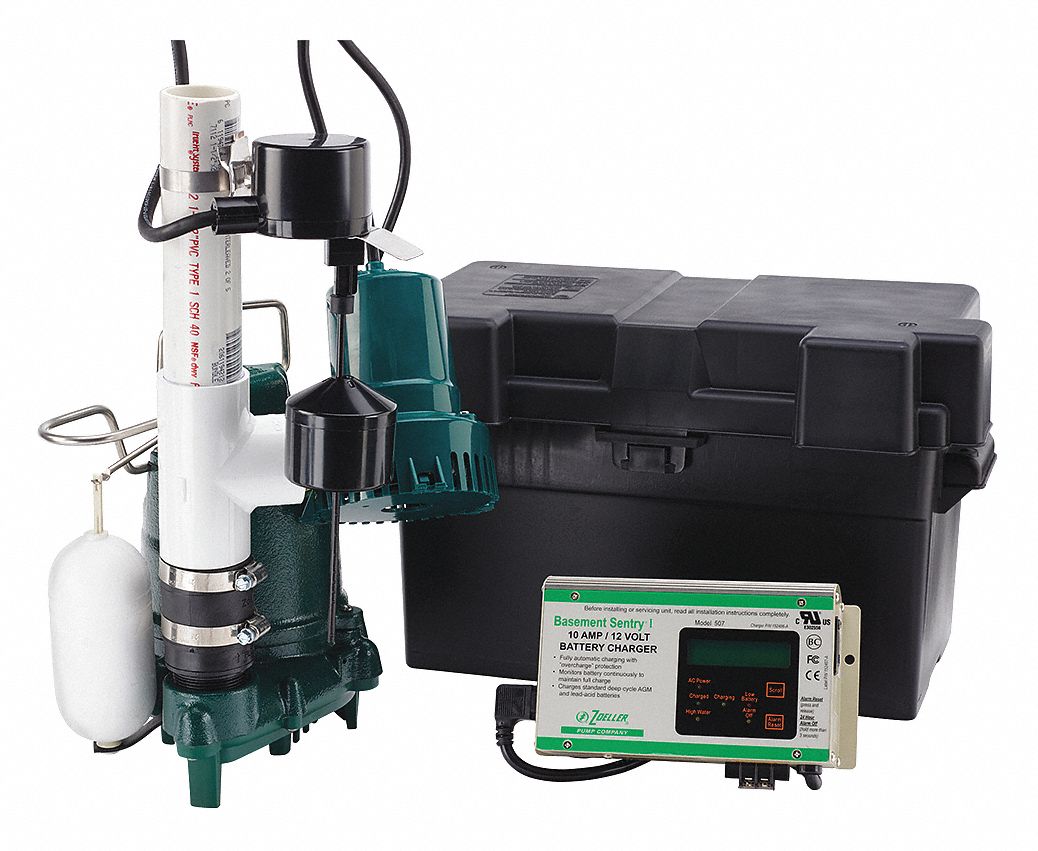 Sump/Battery Back-Up System, 1/2 HP, 115V