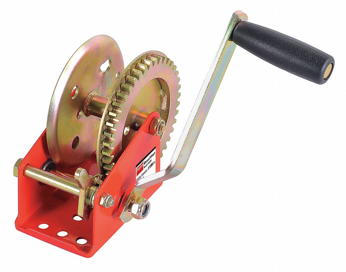 Ratcheting Winch, Spur, No Brake, 1100 lb.