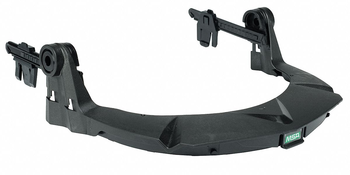 Faceshield Frame, Slotted Cap, Plastic, Blk