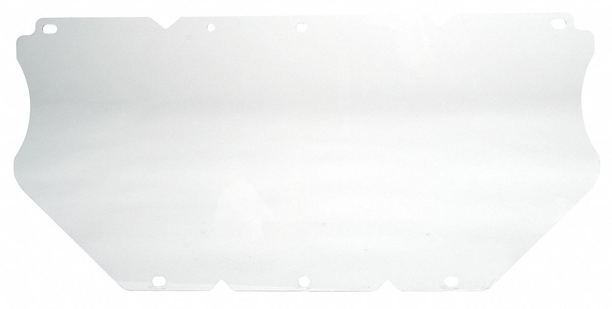 Visor, Clear, Polycarbonate, 17InW, 7-1/2InH