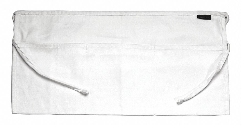 Waist Apron, 3 Pocket, White