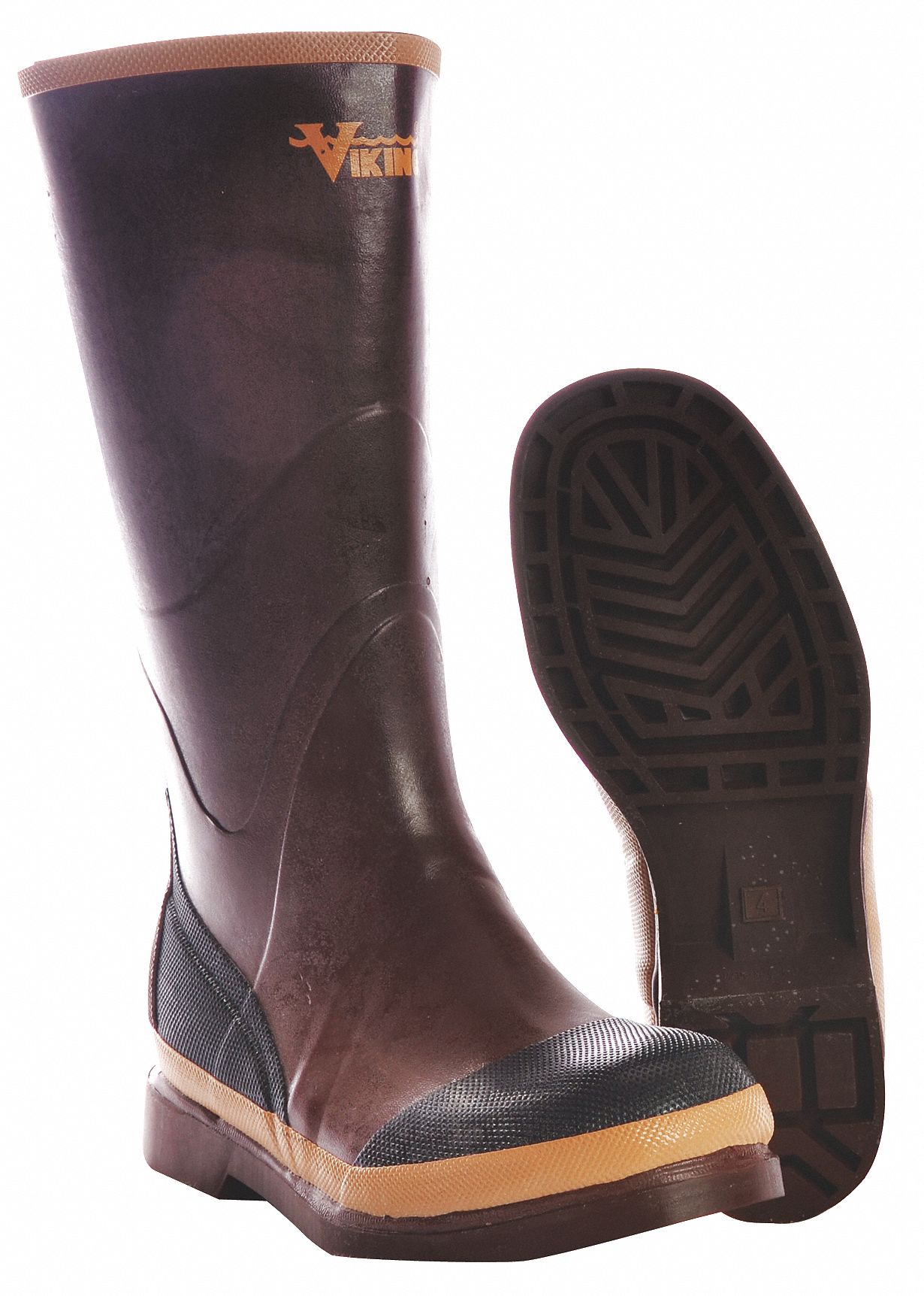Boots, Plain Toe, 16In, Rubber, 12, PR