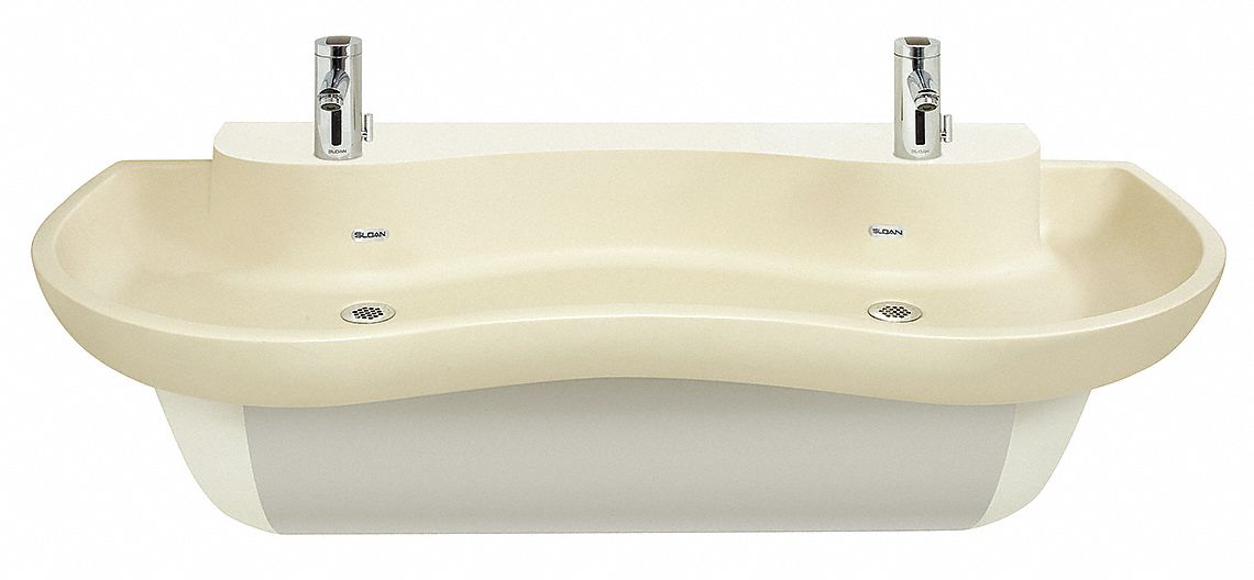 Lavatory System, Double, Khaki, H 22-5/8 In