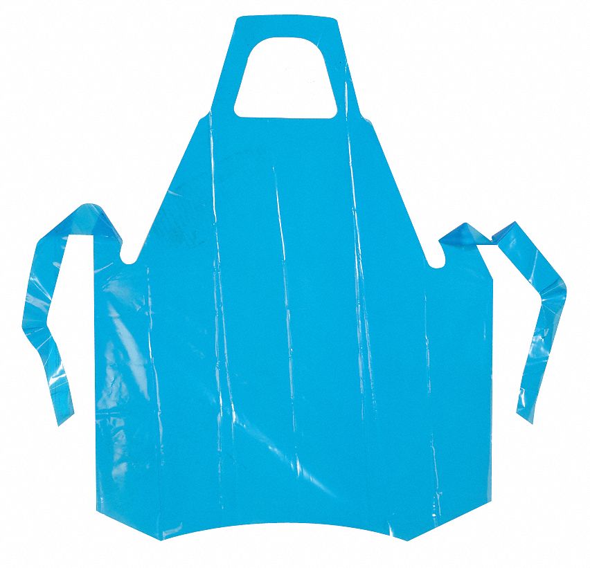 Die Cut Apron, Blue, 45 In. L, PK 50