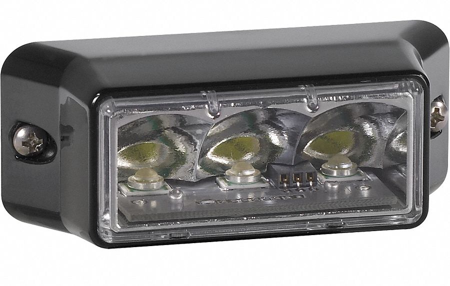 Warning Light, LED, Blue, Surf, Rect, 3-1/2 L