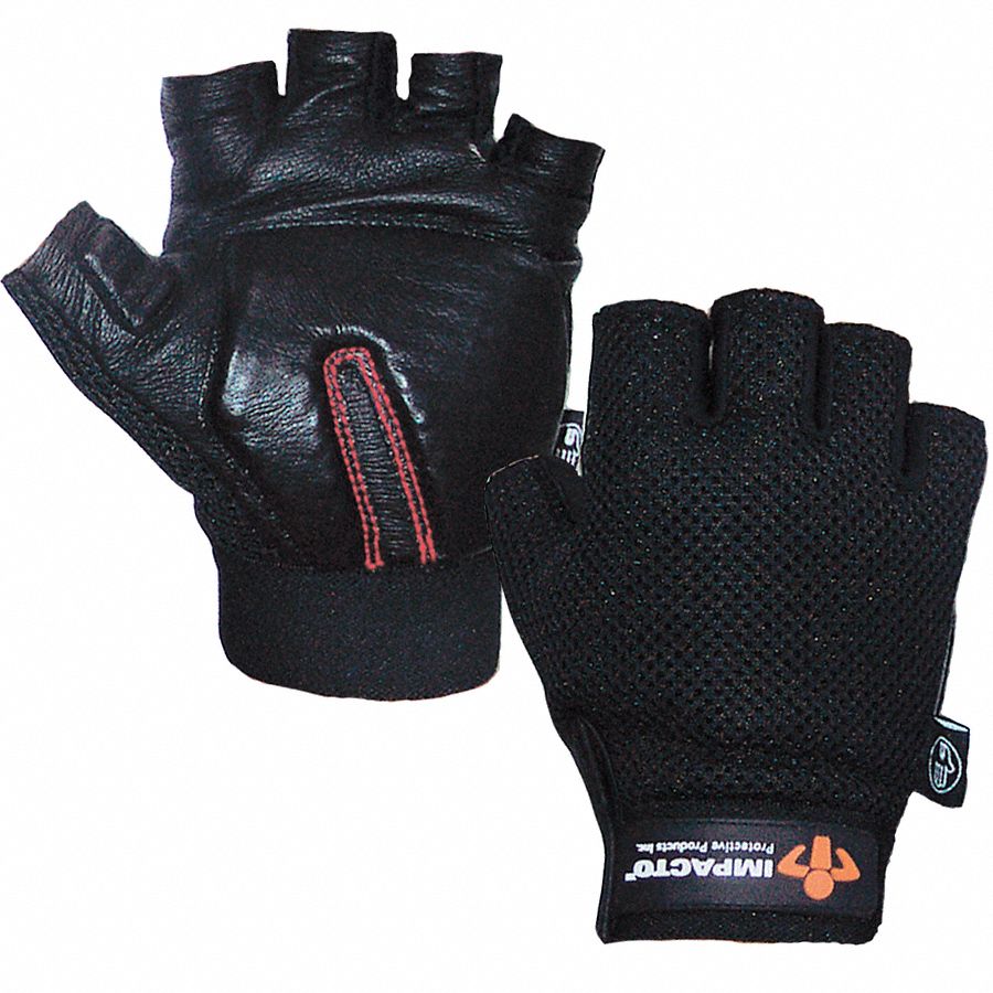 Anti-Vibration Gloves, L, Black, PR