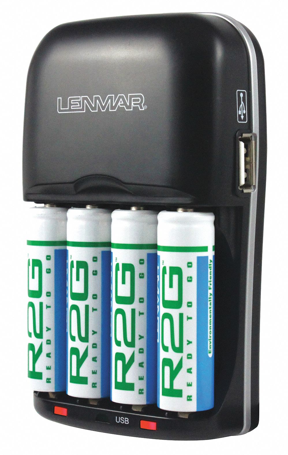 Battery Charger, USB Port, NiMH, 8 Hr.