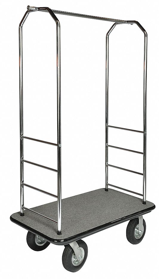 Bellman Cart, Stnlss Steel, Blue Carpet