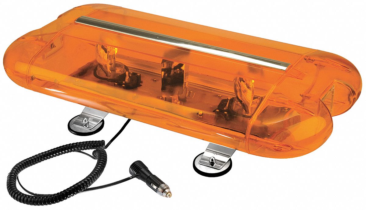 Mini Lightbar, Halogen, Amber, Magnet, 24 In