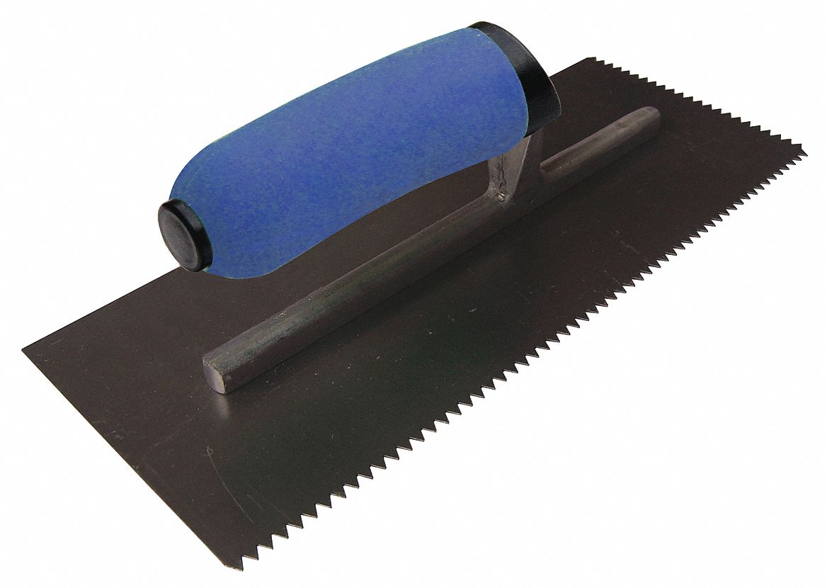 Notched Trowel, 2-Sided, 11 x 4-1/2, Steel