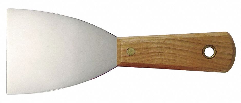 Wall Scraper, Stiff, Stl/Wood, 3 In