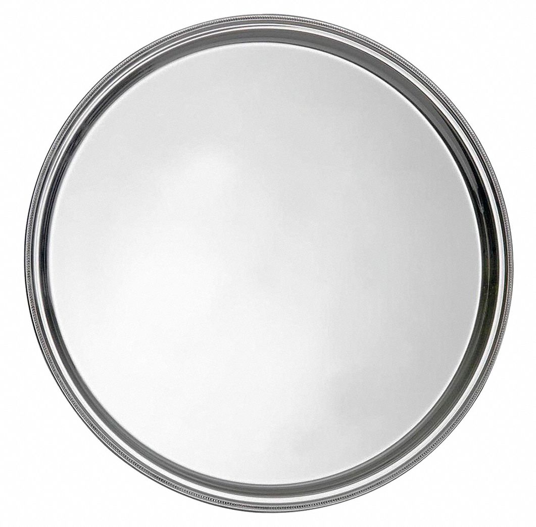 Serving Tray, 20 Dia, Stainless Steel