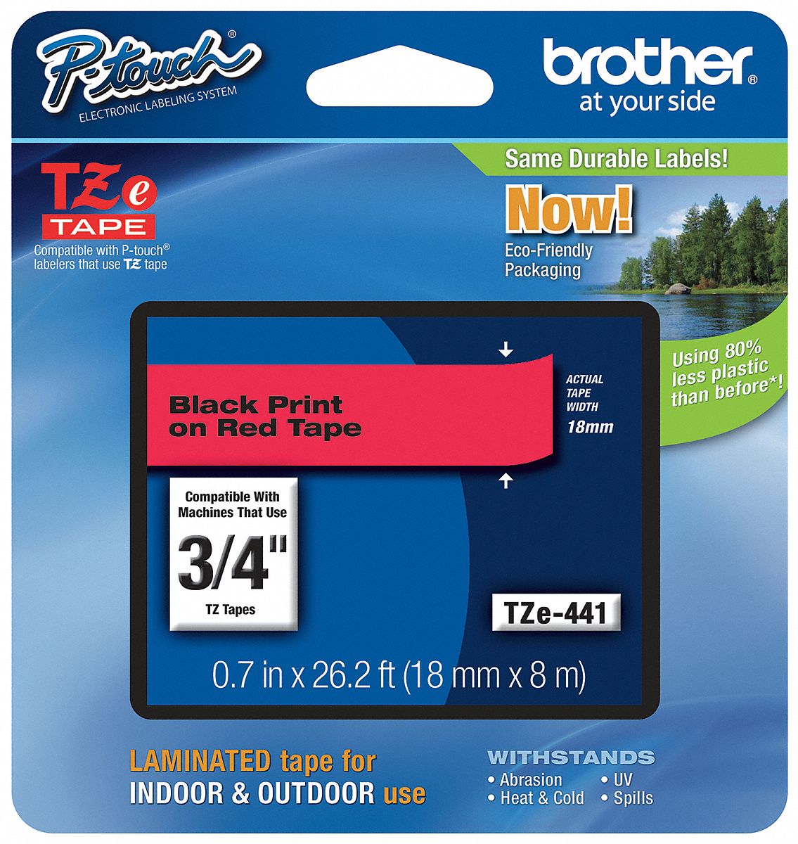 Label Tape, Black/Red, 26-1/5 ft. L