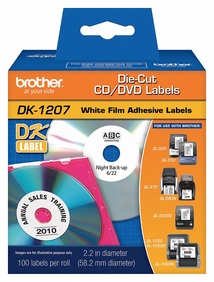 DVD Label, Bk/Wht, Direct Thermal Paper
