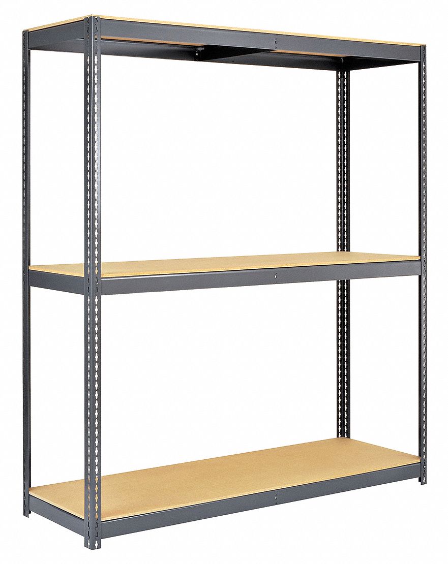 Boltless Shelving Starter, 96x24, 3 Shelf