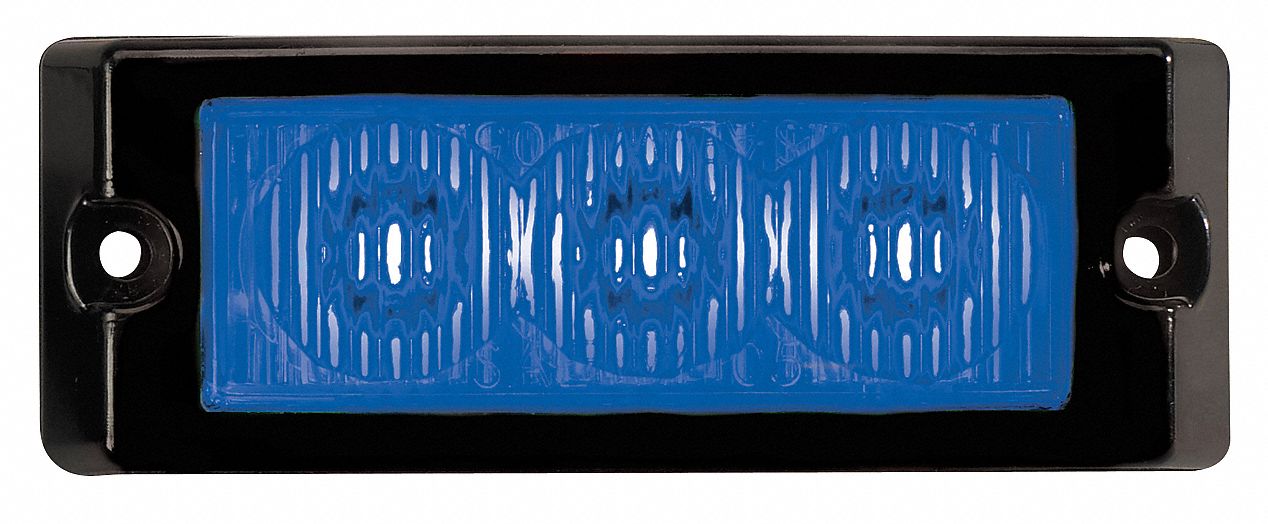 Single Lighthead, LED, Blue, Rect, 3-1/2 L