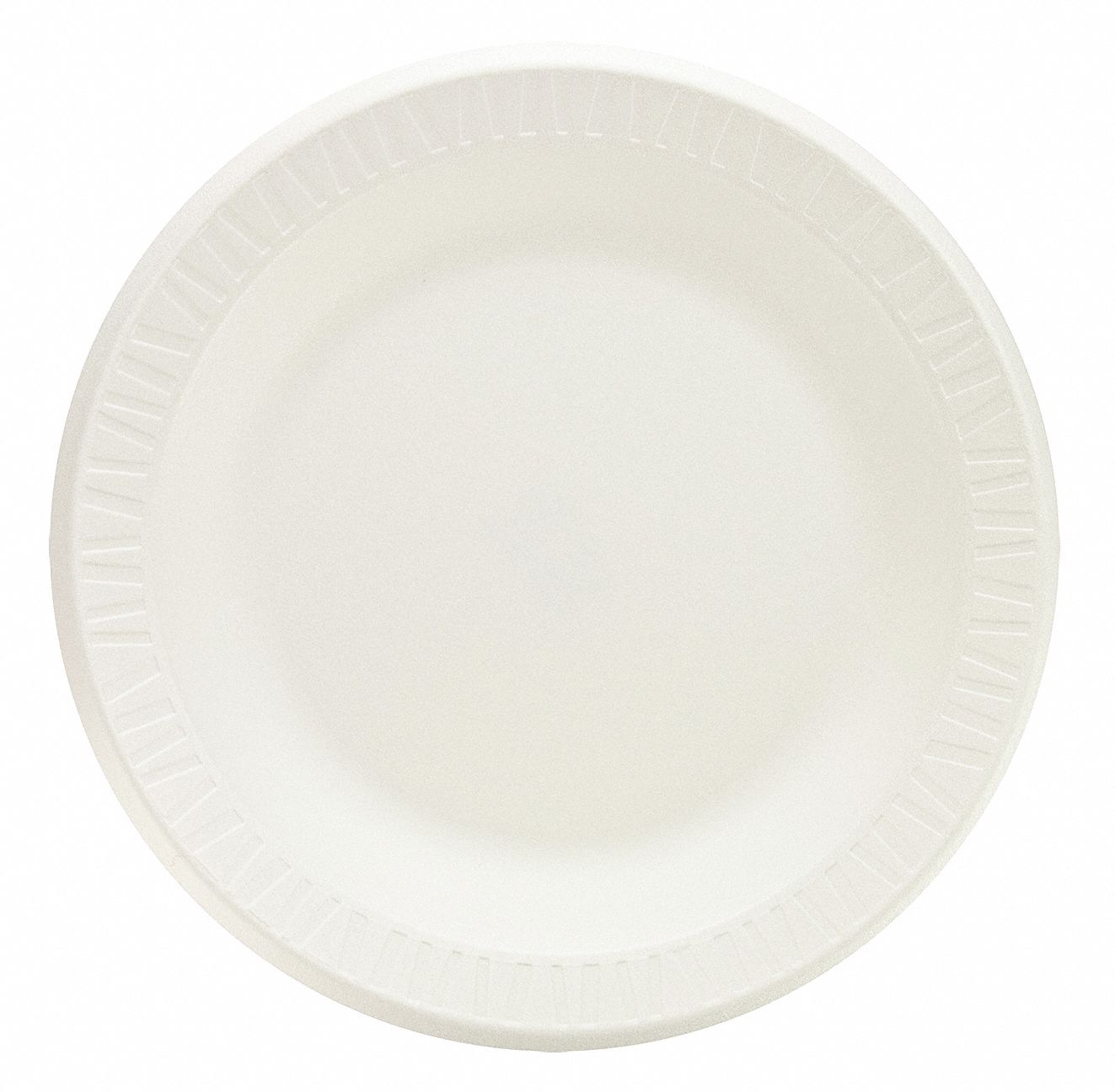 Foam Plate, 10 Inch, White, PK 500