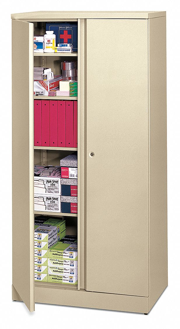 Storage Cabinet, 5-Shelf, 72 H, Putty