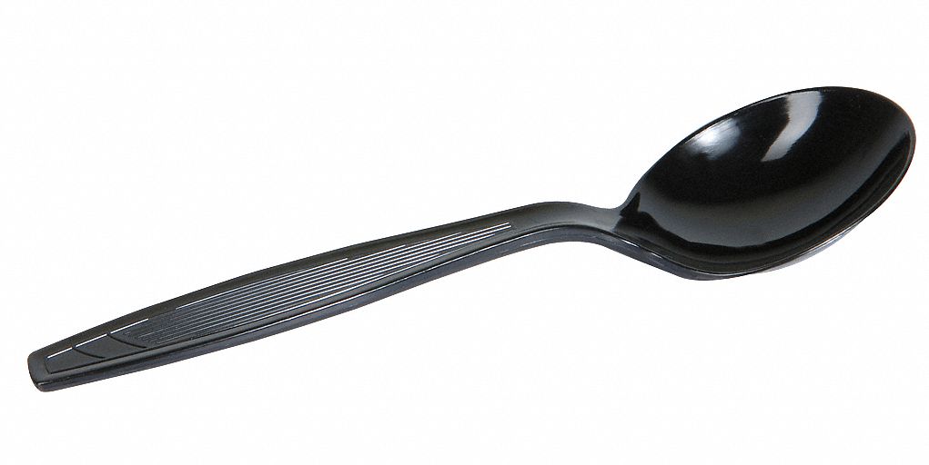 Spoon, Disposable, Medium Wt, Black, PK1000