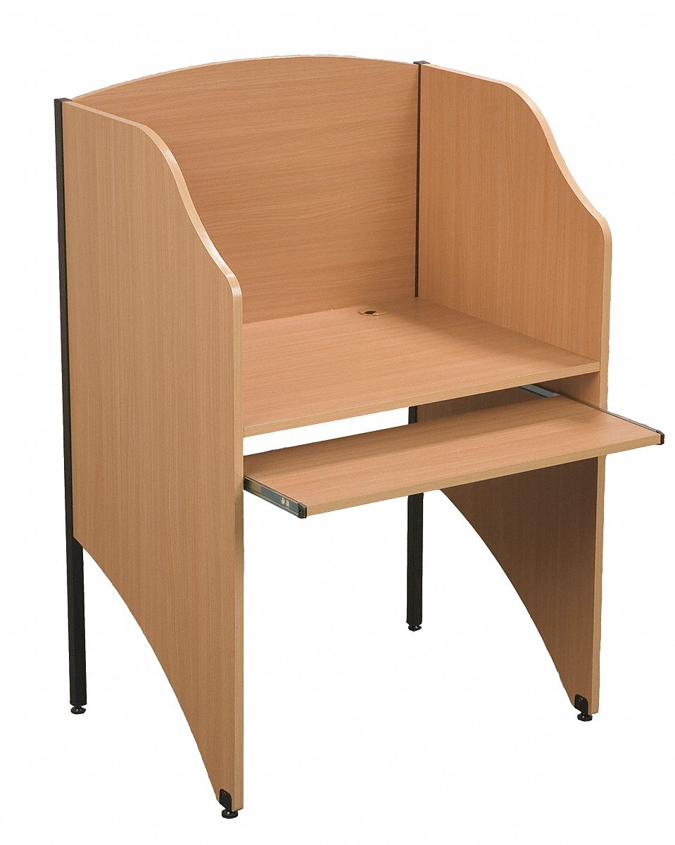 Carrel, Deluxe, Starter, 3-Sided, Teak