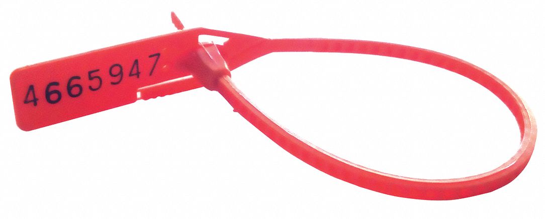 Cinch-up Locking Seal, Red, PK100