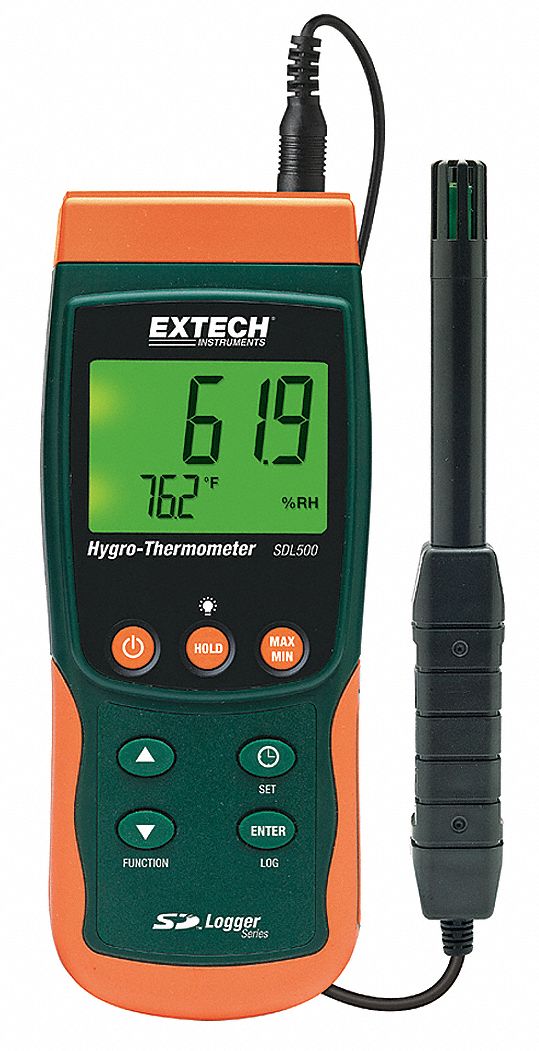 Temp/Humdty Meter, 5 to 95% Rel Hum Rnge