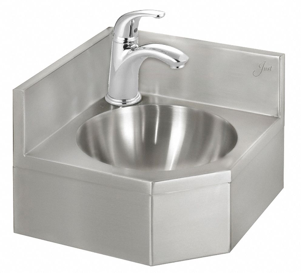 Sink, Corner Lavatory, Manual, 12-3/4
