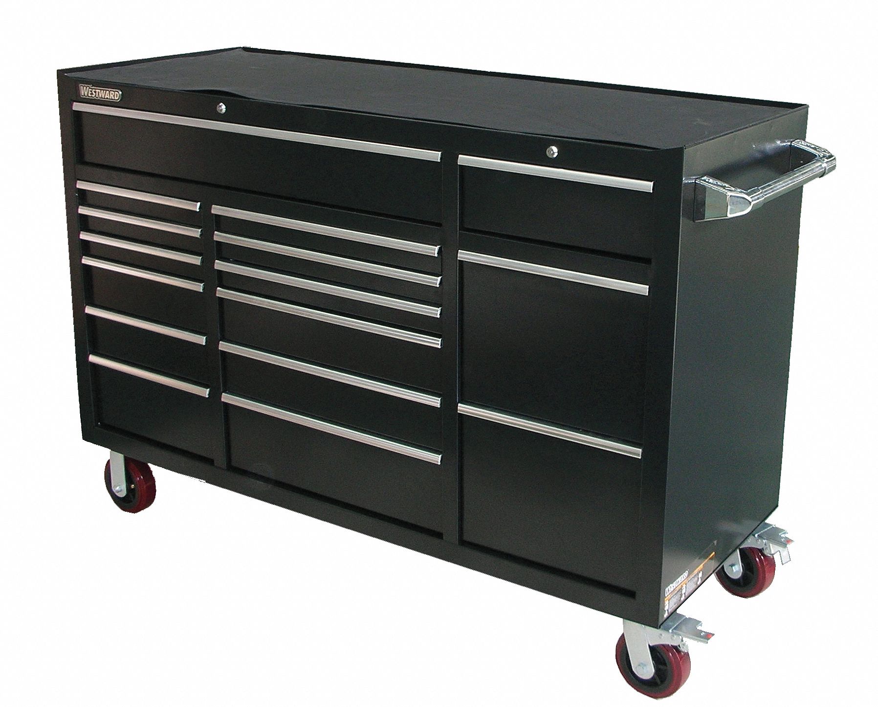 Rolling Cabinet, 60 x 24 x42 In, 16 Dr, Blk