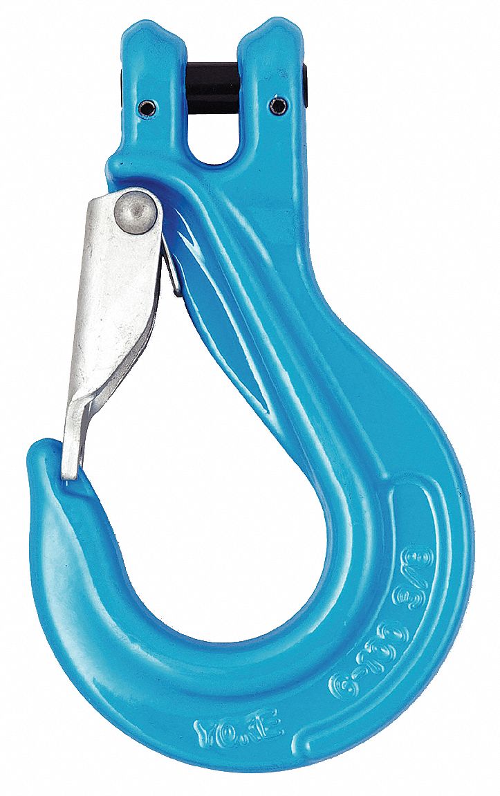 Clevis Sling Hook, G100, Size 3/8, w/Latch