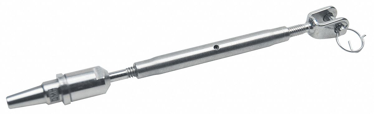 Swageless Turnbuckle, Fixed Jaw, 3/16 In