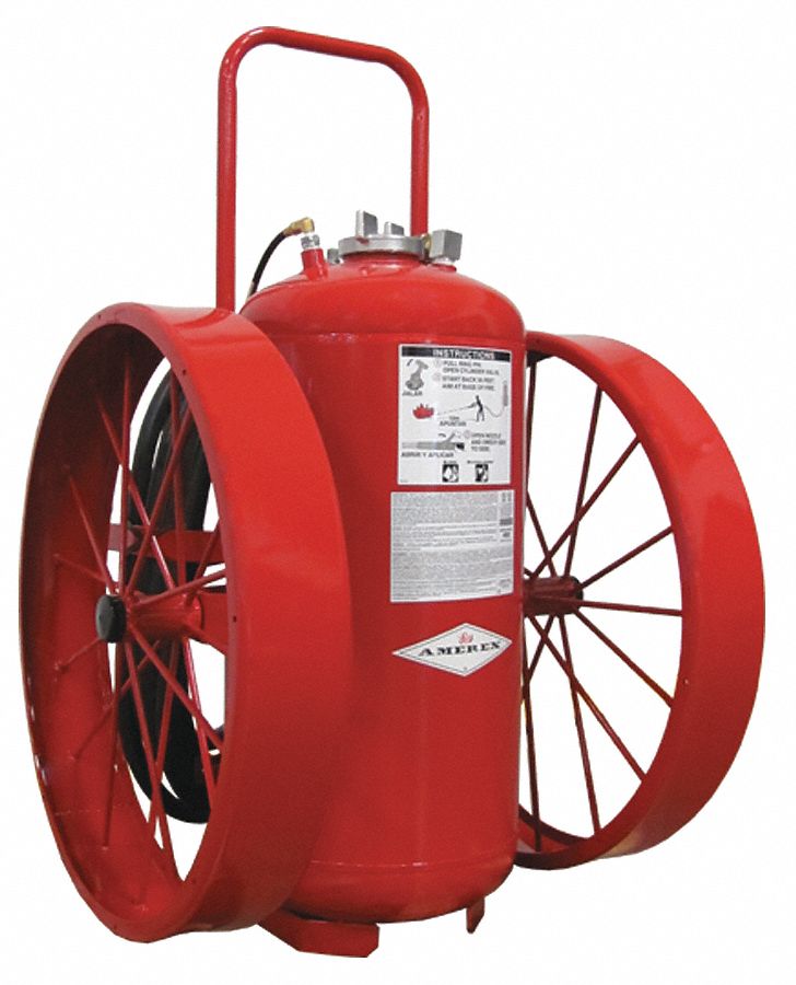 Wheeled Fire Extinguisher, 300 lb, 50 ft