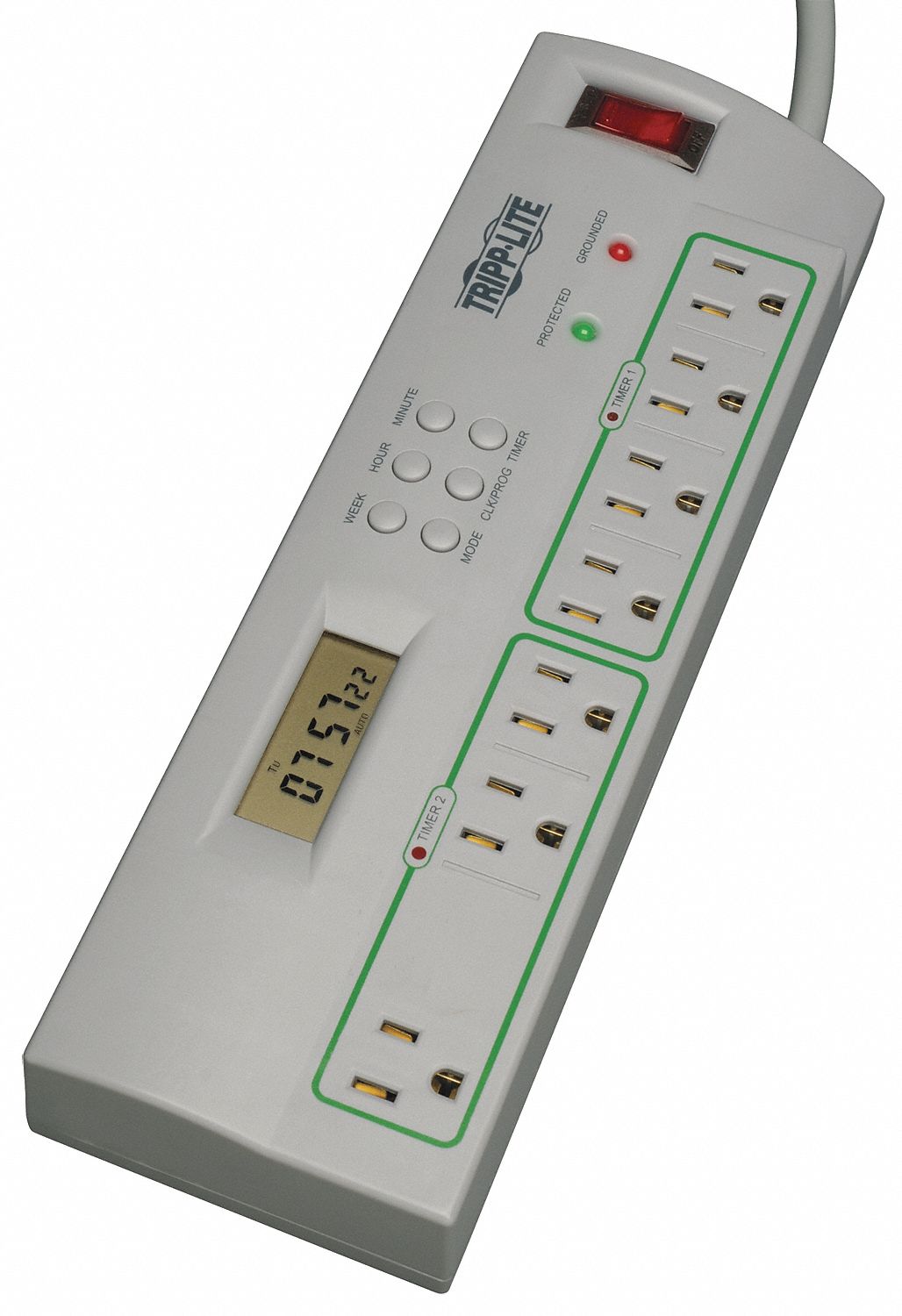 Surge, 7 Outlet, 4 Ft Cord, LED