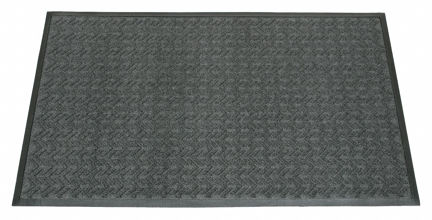 Entrance Mat, Indoor, 3 x 5 Ft, Gray