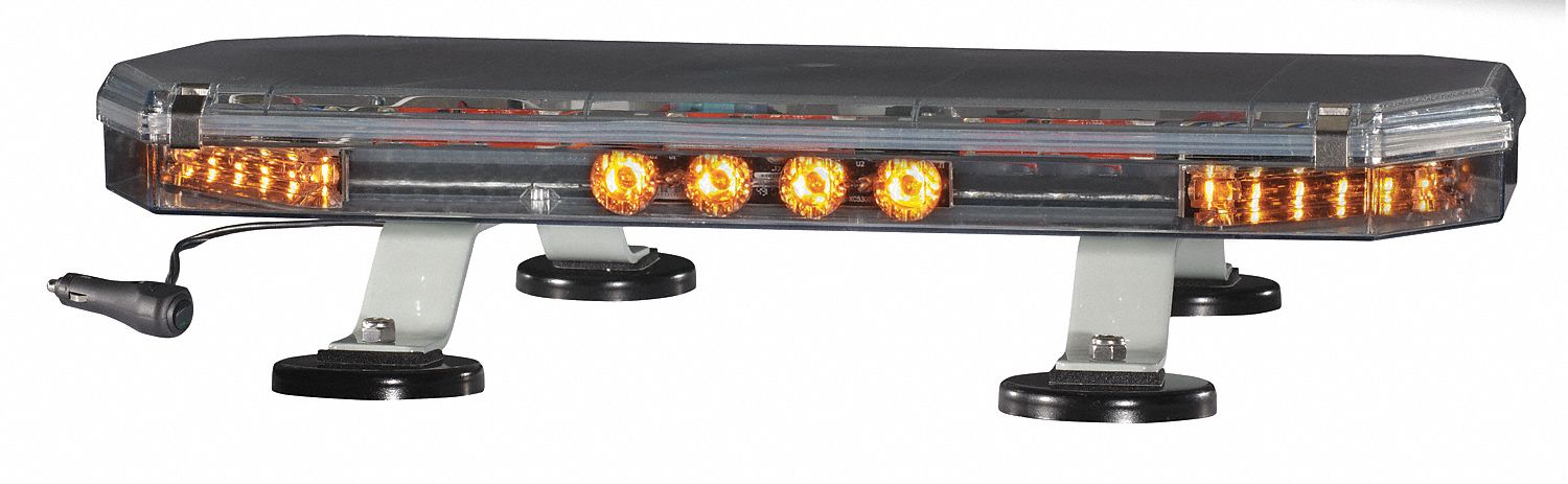 Low Mini Lightbar, LED, Ambr, Mag, 22-1/2 In