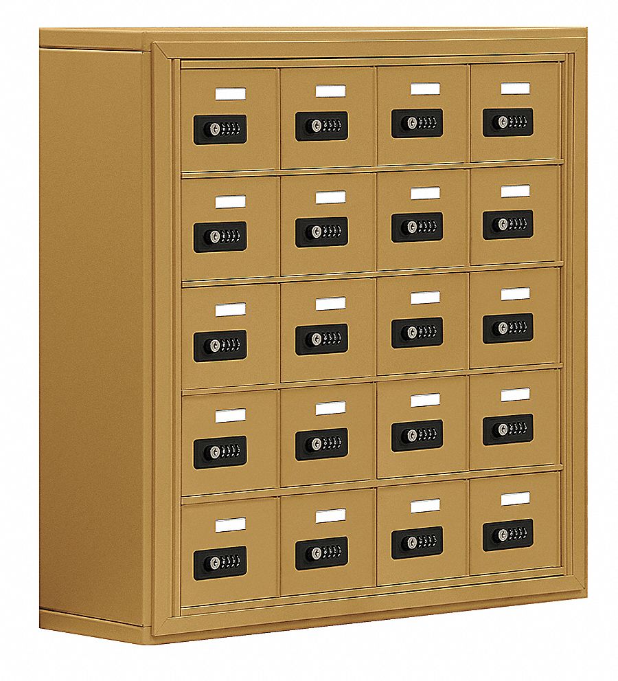 Cell Phone Locker, 4 Wide, Gold