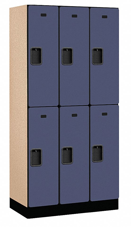 Assembled Locker, 2 Tier, 36x18x76, Blue