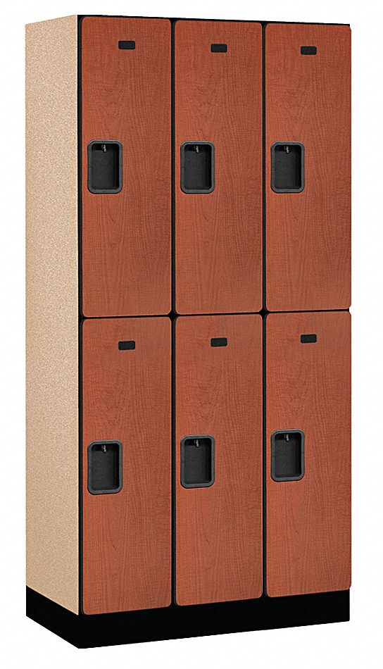Assembled Locker, 2 Tier, 36x18x76, Cherry